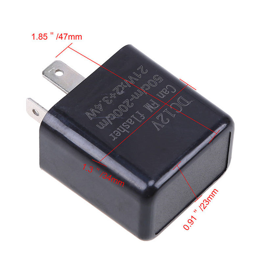 2 Pin Speed Adjustable LED Flasher Relay Motorcycle Turn Signal Indicator 12V Q
