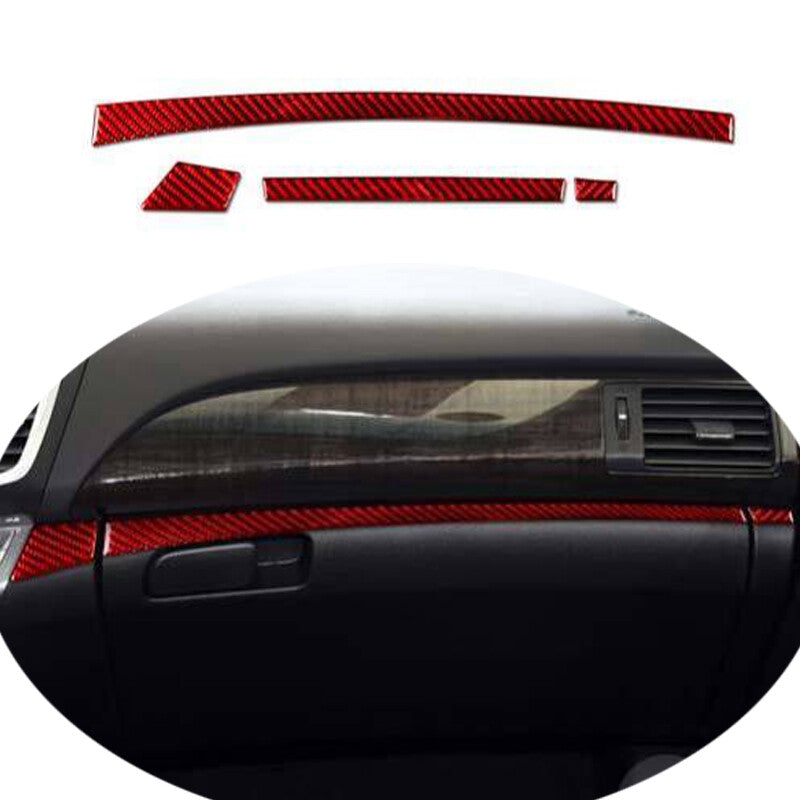 for Honda Accord 2014-17 Red Carbon Fiber for Co -Pilot Dashboard Strip Cover Trim