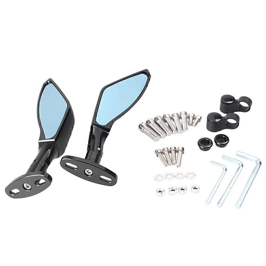 Wing Rear View Side Mirrors Rearview For Motorcycle Black Universal Motorcycle Q