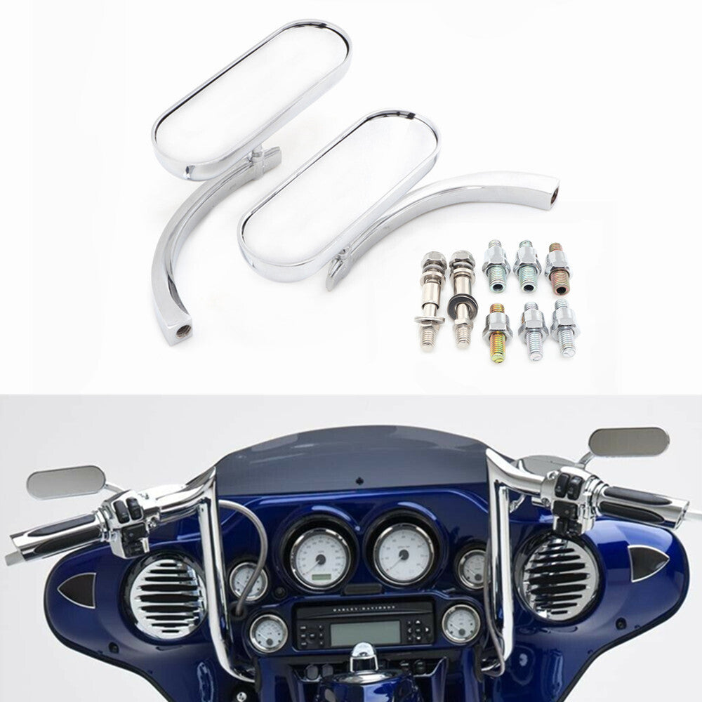 Chrome for Mini Oval Rearview Side Mirror for Kawasaki Vulcan 500/750/800/900/1500 Q