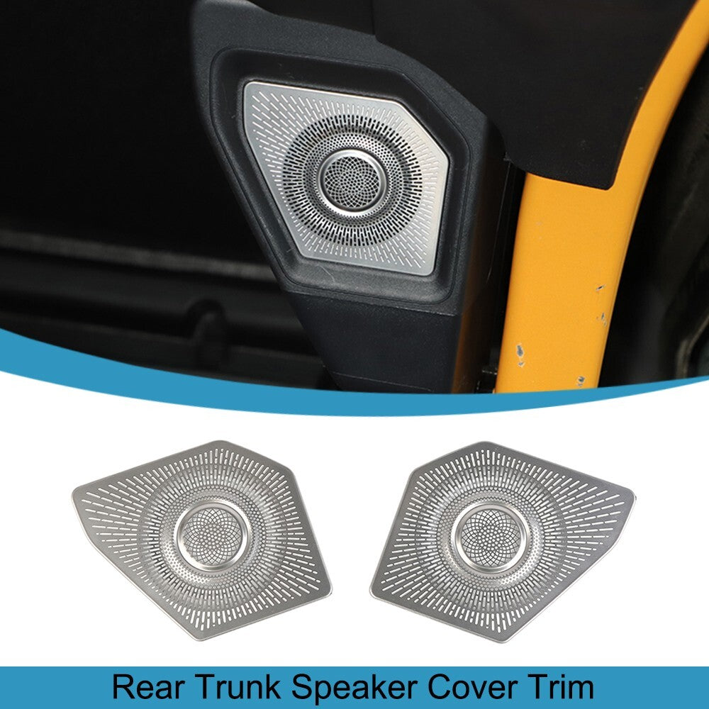 Silver Rear Trunk Speaker Audio Frame Cover Trim for Ford Bronco 2021-2024 Tone