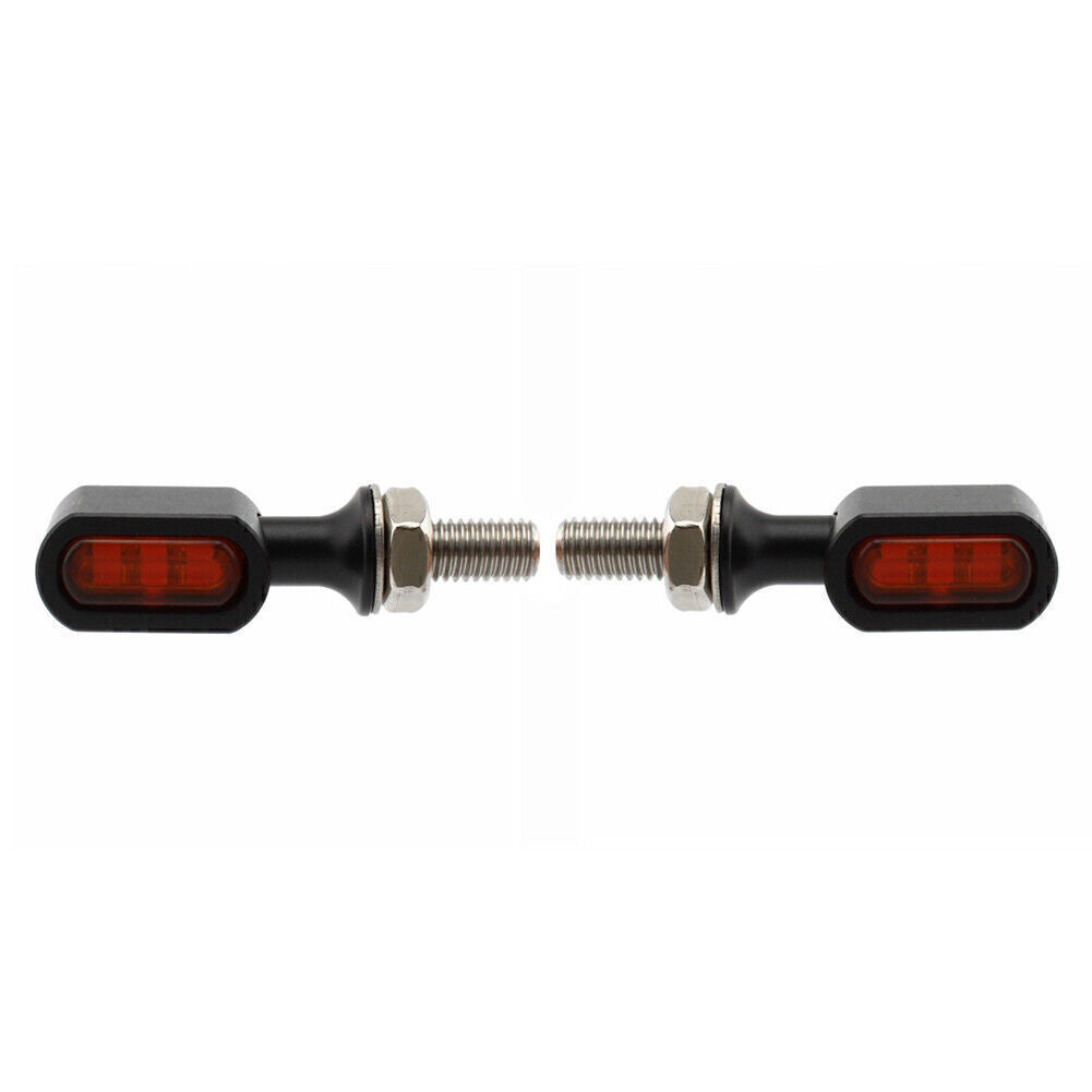 for Mini LED Turn Signal Light Indicator Blinker for Cafe Racer Black Amber Lens Q