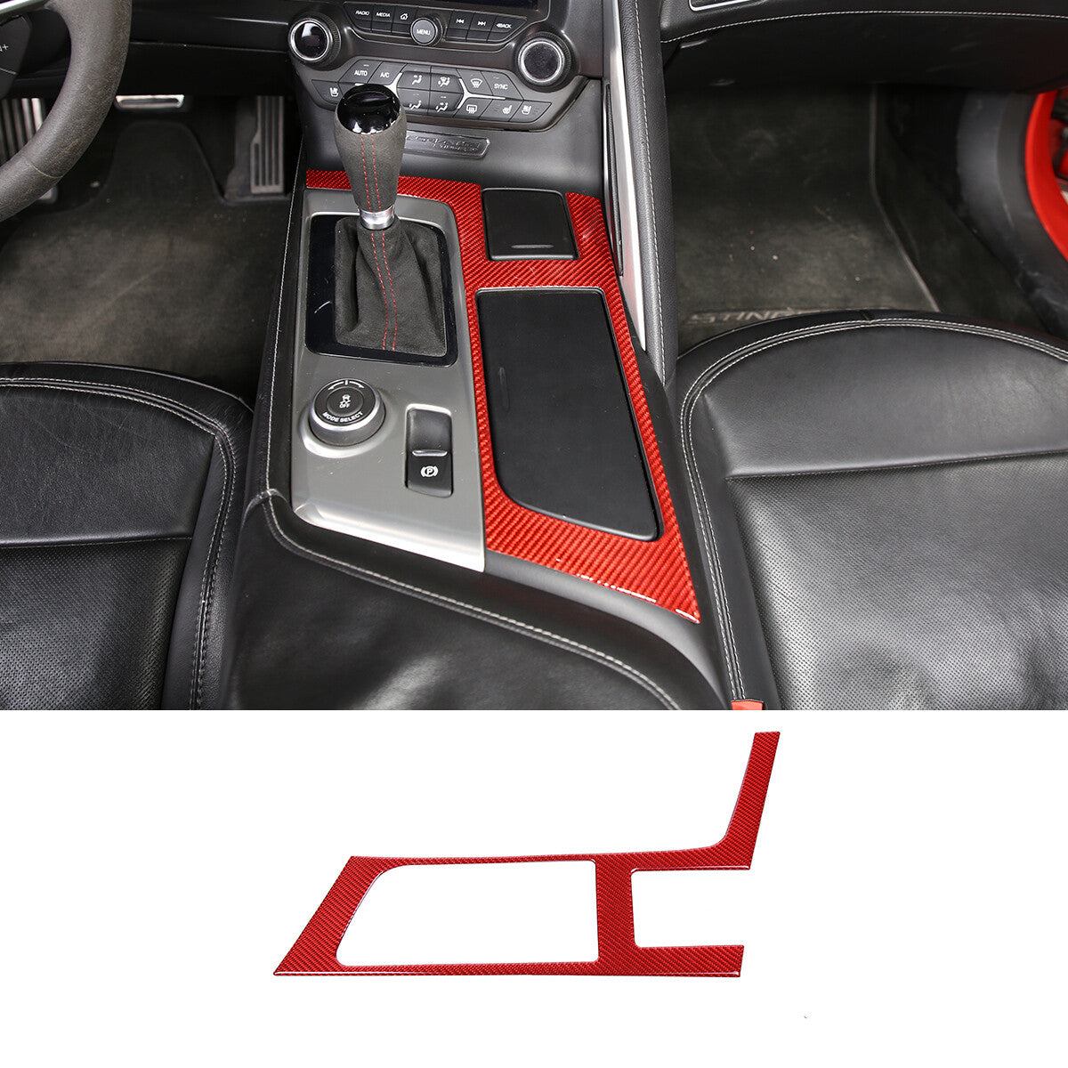 ABS Matte Black Steering Wheel Bottom Trim Cover for Corvette C7 2014-2019- v