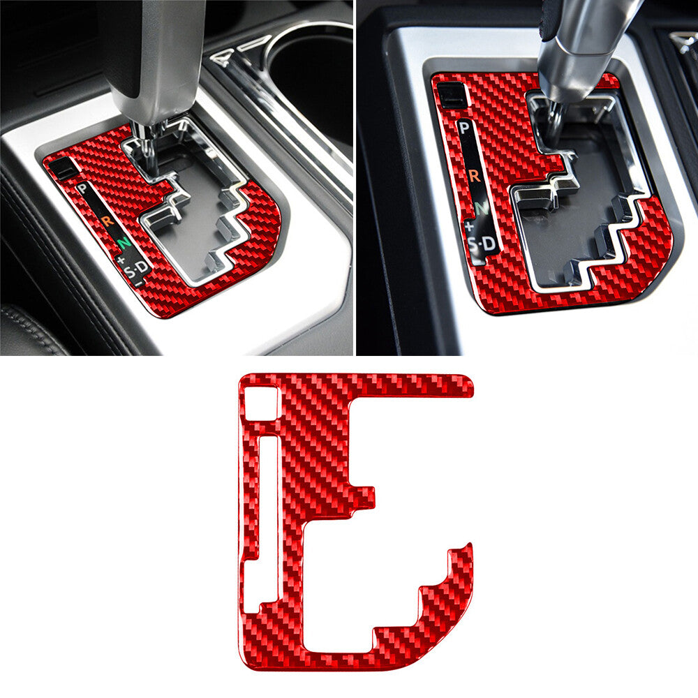 Red Carbon Fiber Central Gear Shift Indicator Trim Fit for T@yota Tundr@ 2014-21