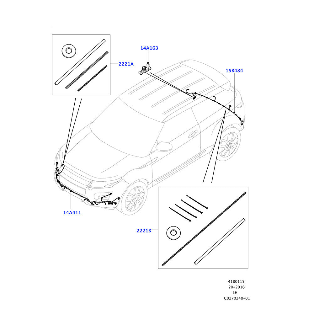 Front Bumper Wiring Harness for Land Rover for Range Rover Evoque 2012-2016 LR065077