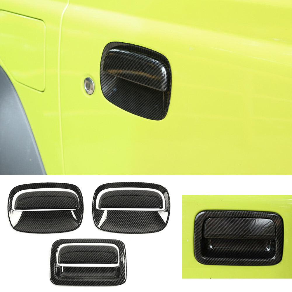 6¡ÁCarbon Fiber ABS Side  Rear Tailgate Handle Bowl Cover for Suzuki for Jimny 2019+