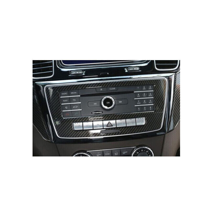 Black carbon fiber car center console CD panel decorative sticker for GLE, GLS, ML, GL- n