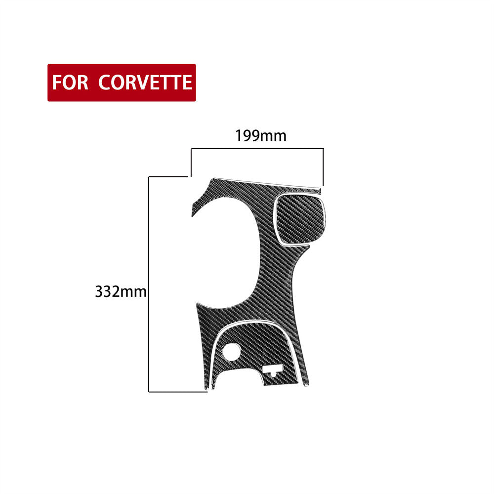 3¡ÁCarbon Fiber Console Gear Shift Panel Trim for Chevrolet for Corvette C5 1998-2004
