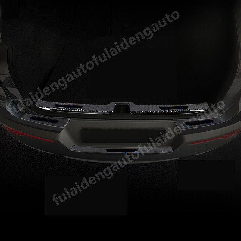 4pcs for Volvo XC40 2019-2022 Black Steel Rear Bumper Sill Plate Protector trim