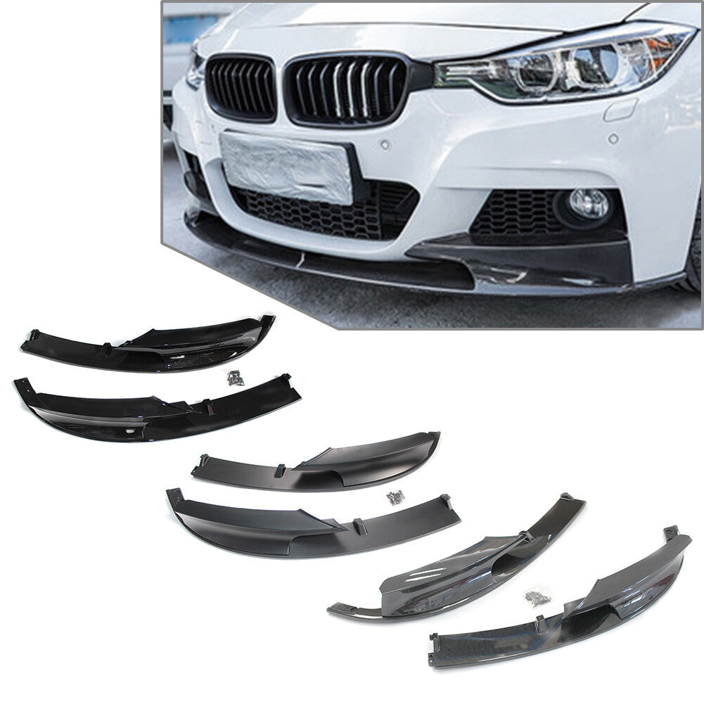 Gloss Black Front Bumper Lip Chin Spoiler Splitter for BMW F30/F31 2012-2018