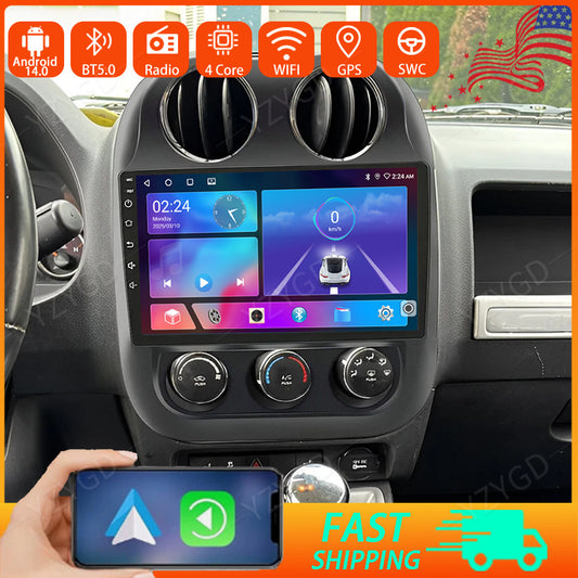for Jeep Patriot Compass 2009-2016 Stereo Android Carplay Car Radio GPS Navi BT