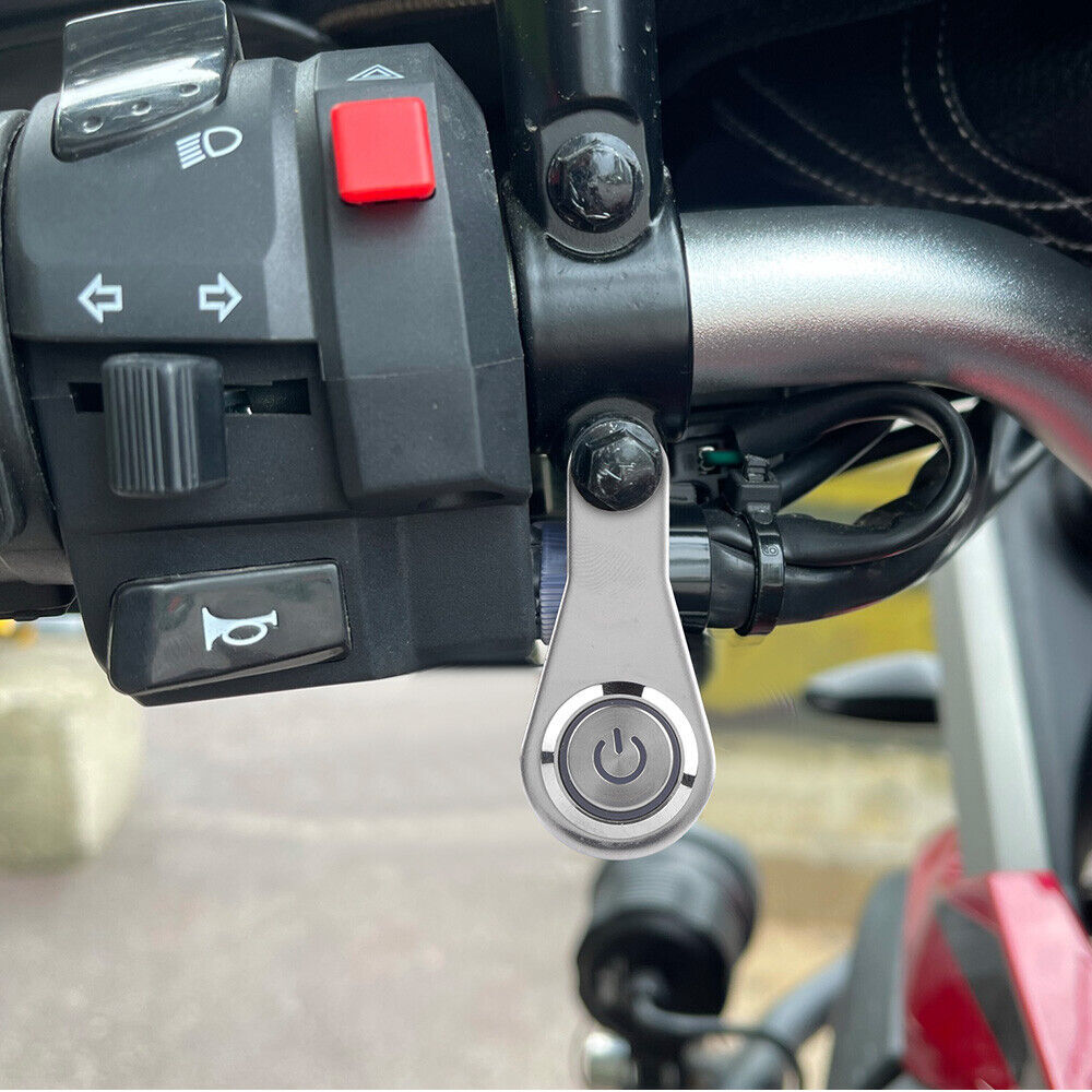 Motorcycle Handlebar LED Switch On/Off Mount Push Button 12V Headlight Fog Light