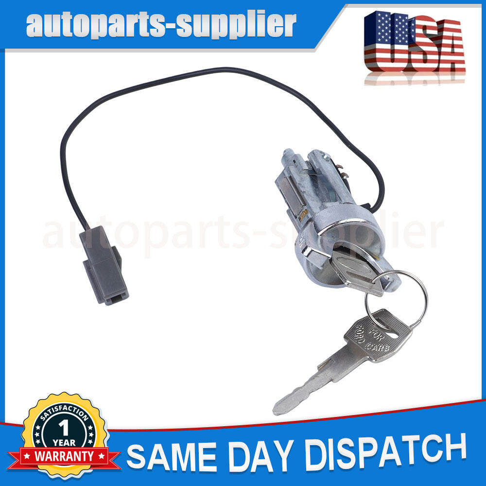 Ignition lock cylinder with chrome bezel and key for Ford Ranger for Mercury D8AZ11582A