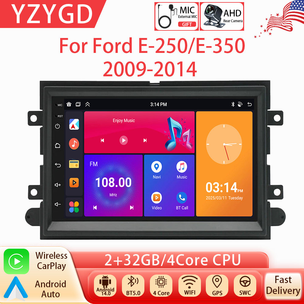 Android Auto Carplay for Ford E-250/E-350 2009-2014 Car Stereo Radio GPS Screen
