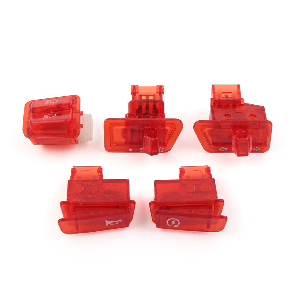 For GY6 50 125 150cc Red 5x Turn Signal Headlight Ignition Horn Switch Caps Q
