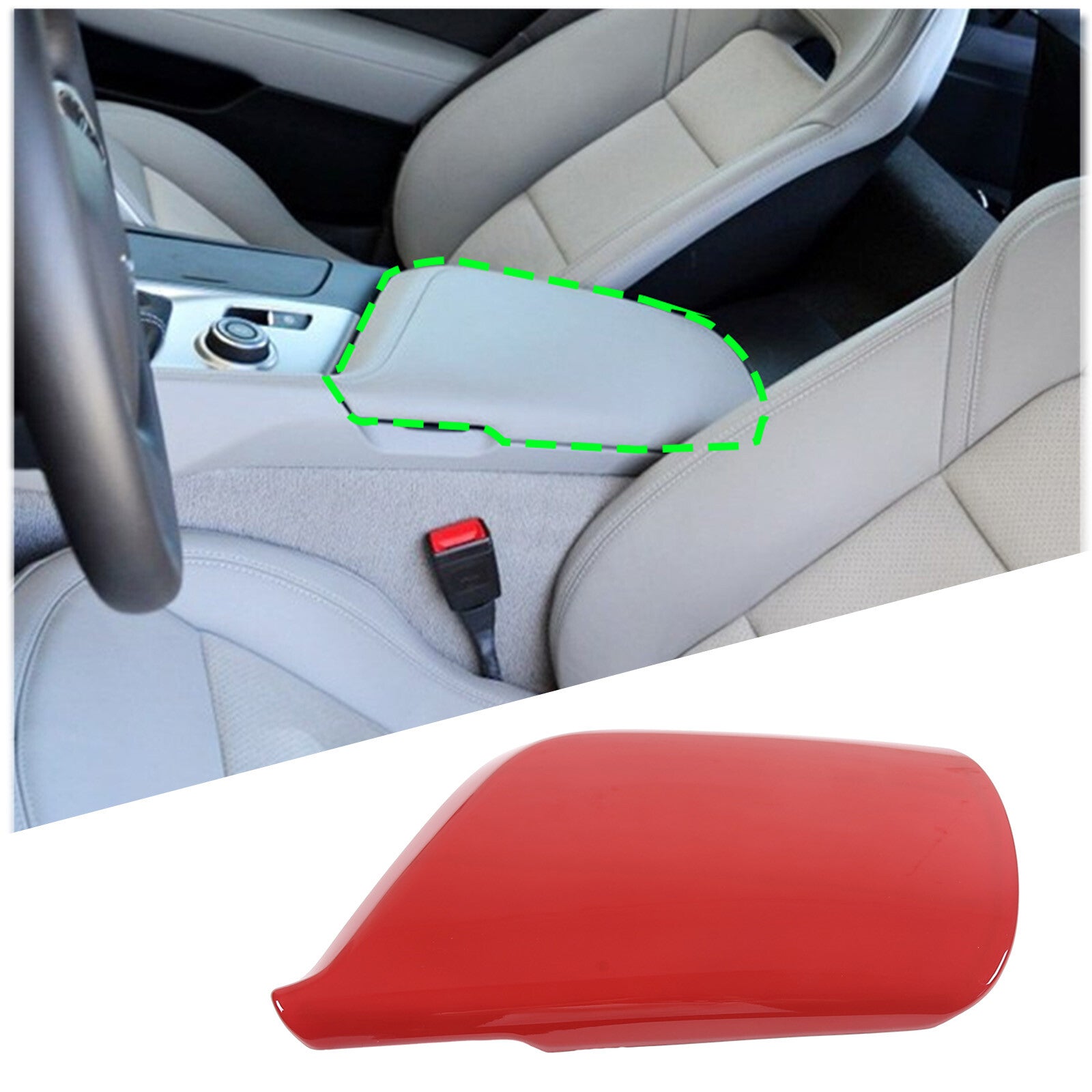 ABS Red LHD Interior Center Console Gear Bottom for Supra A90 2019-22- v