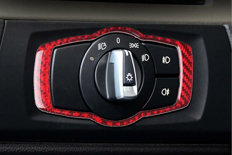 Carbon Fiber Red Button Cover Trim for BMW 3 Series E90 E92 E93 2005-2012