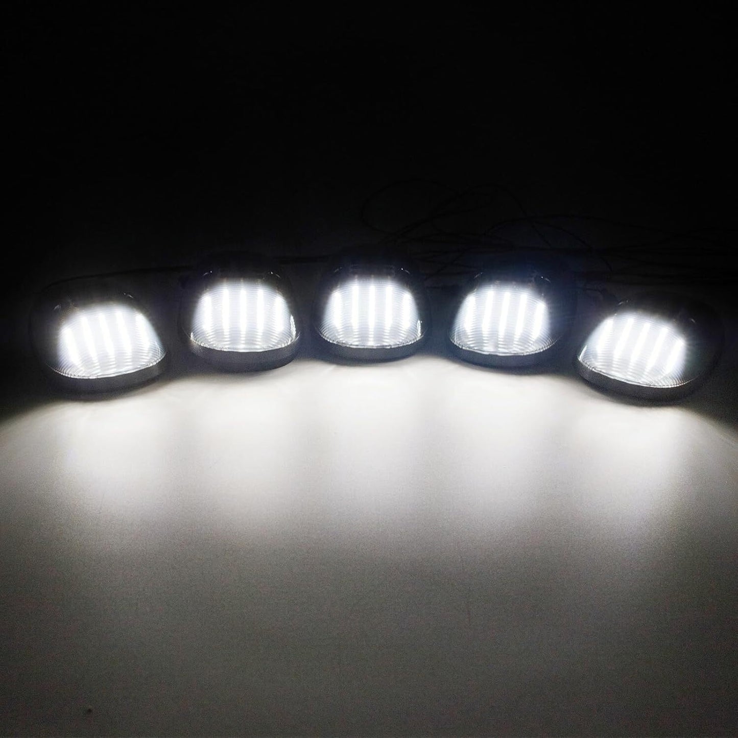 5x White Roof Cab Running Lights Smoked Fits 94 - 1998 for Dodge for Ram 1500 2500 3500- v