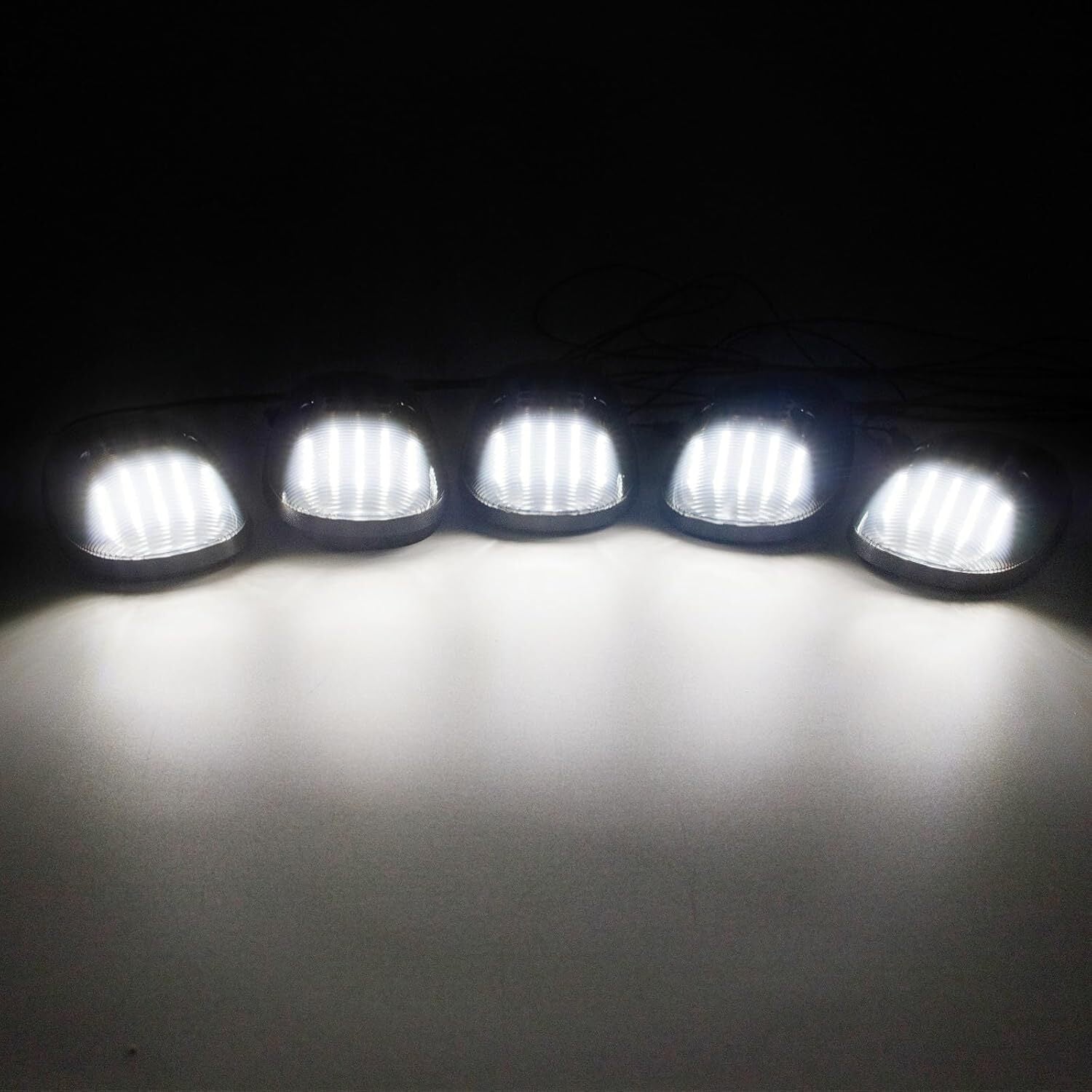 5x White Roof Cab Running Lights Smoked Fits 94 - 1998 for Dodge for Ram 1500 2500 3500- v