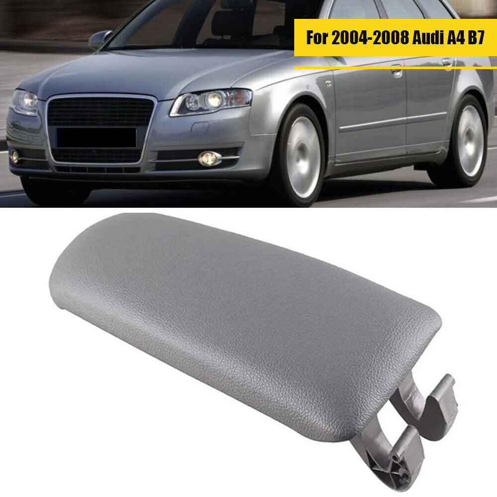 Suitable for 2002-2008 for Audi A4 B6/B7 Dark Grey Leather Center Console Armrest Cover n