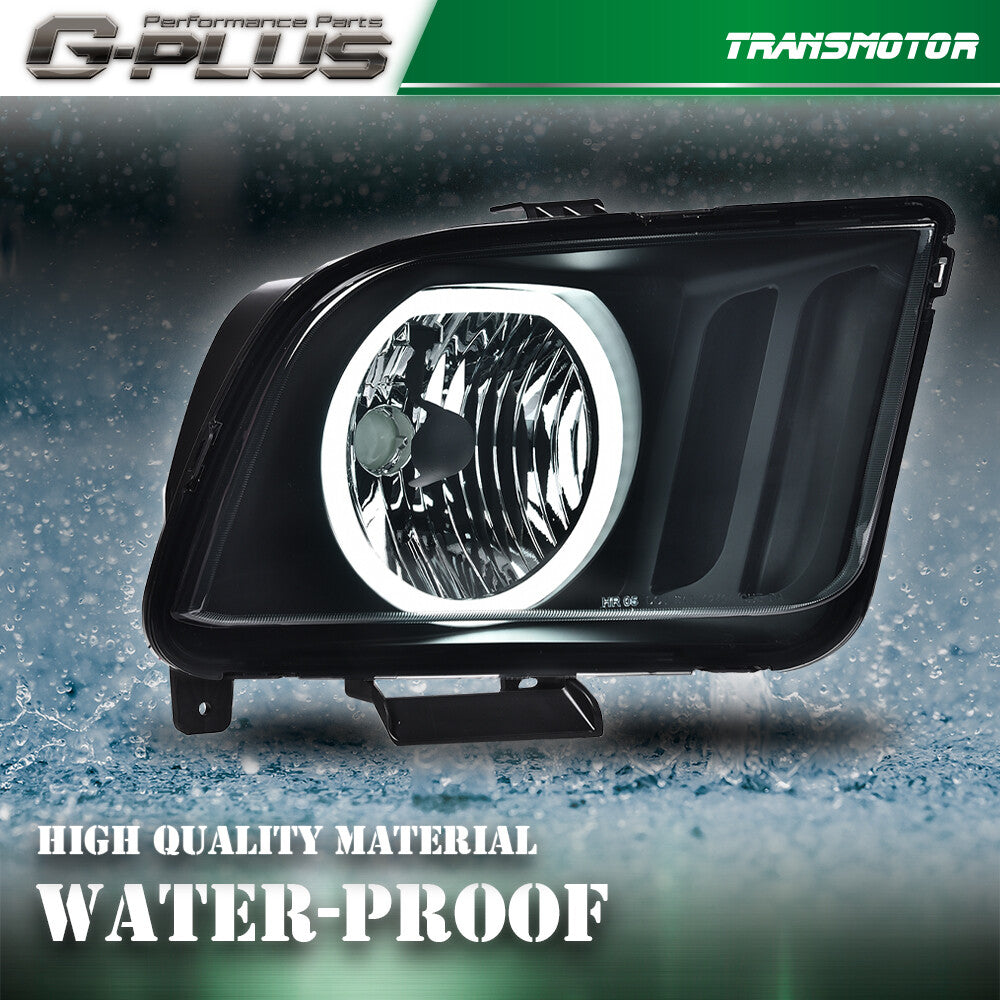 Suitable for 05-09 for Mustang Smoke/Black LED DRL Halo Headlamp Assembly pair- v