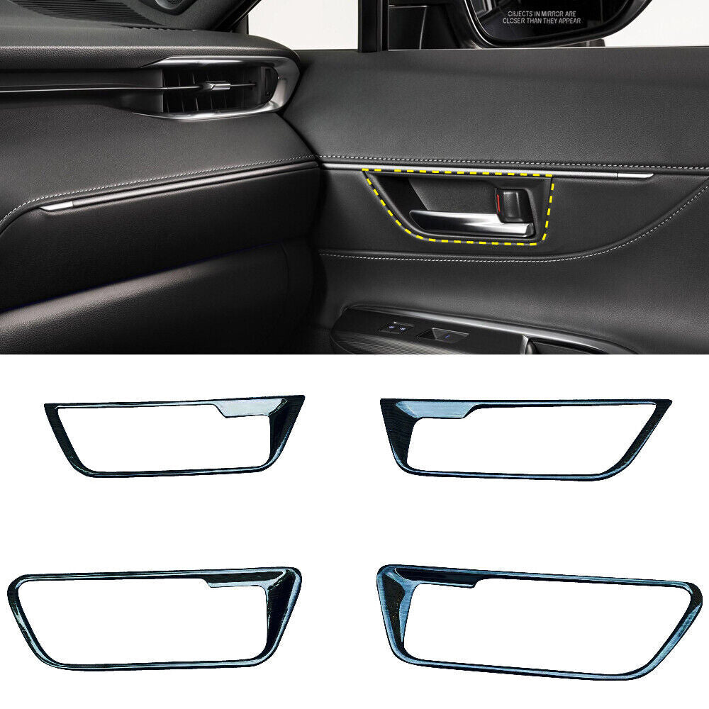 4pcs Carbon Fiber Door Bumper Panel Trim Cover For Highlander 2008-2013 v
