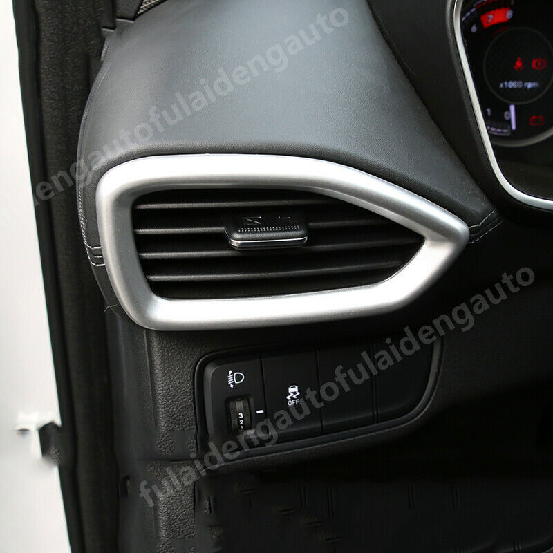 for Hyundai Santa Fe 2019-2021 Silver Front Side Air Vent Outlet Cover Trim 2P