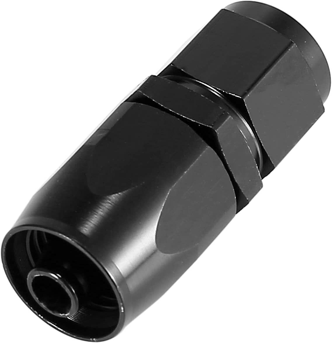 4-Piece Straight Rotary Hose Cable End Connector Adapter for Fuel AN10 10AN Black
