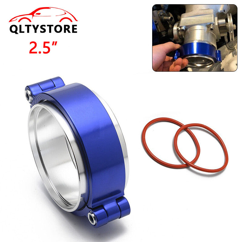 2.5' 63mm Aluminum Quick Release V-Band Clamp for Intake Intercooler Pipe Blue