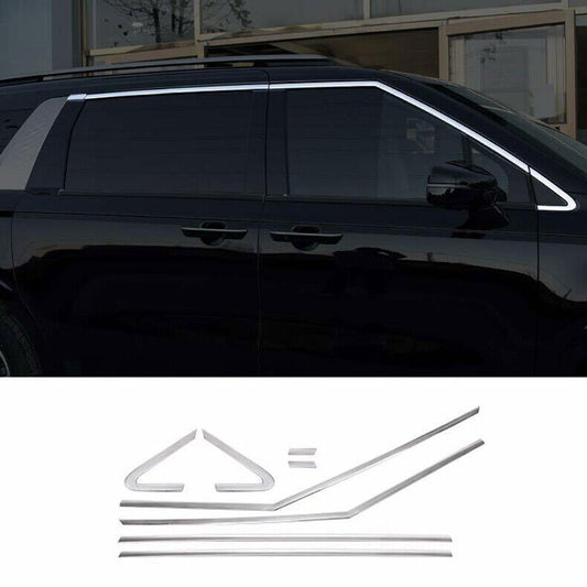 for Kia Carnival 22-23 Silver Steel Window Upper Frame Sill Trim Molding Cover8