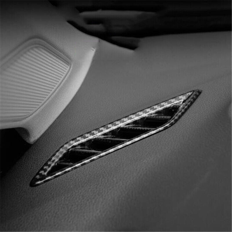 for VW for GOLF 8 MK8 2020 2021 Carbon Fiber Dashboard Air Outlet Vent Cover Trim 2X