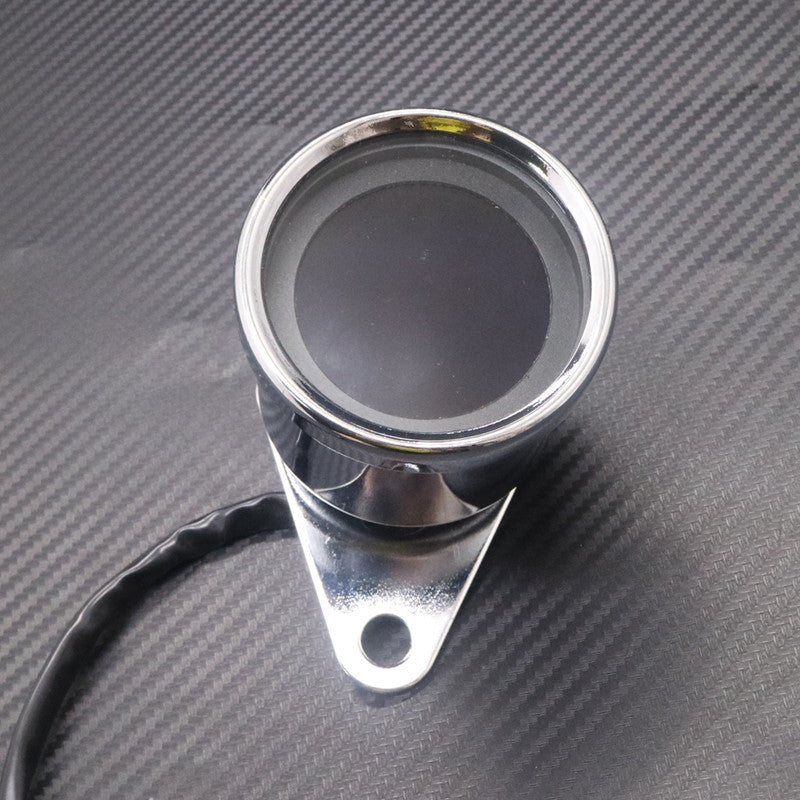 New Chrome 4 In 1 Retro LED LCD Tachometer Speedometer Fuel Level Gauge Odometer Q