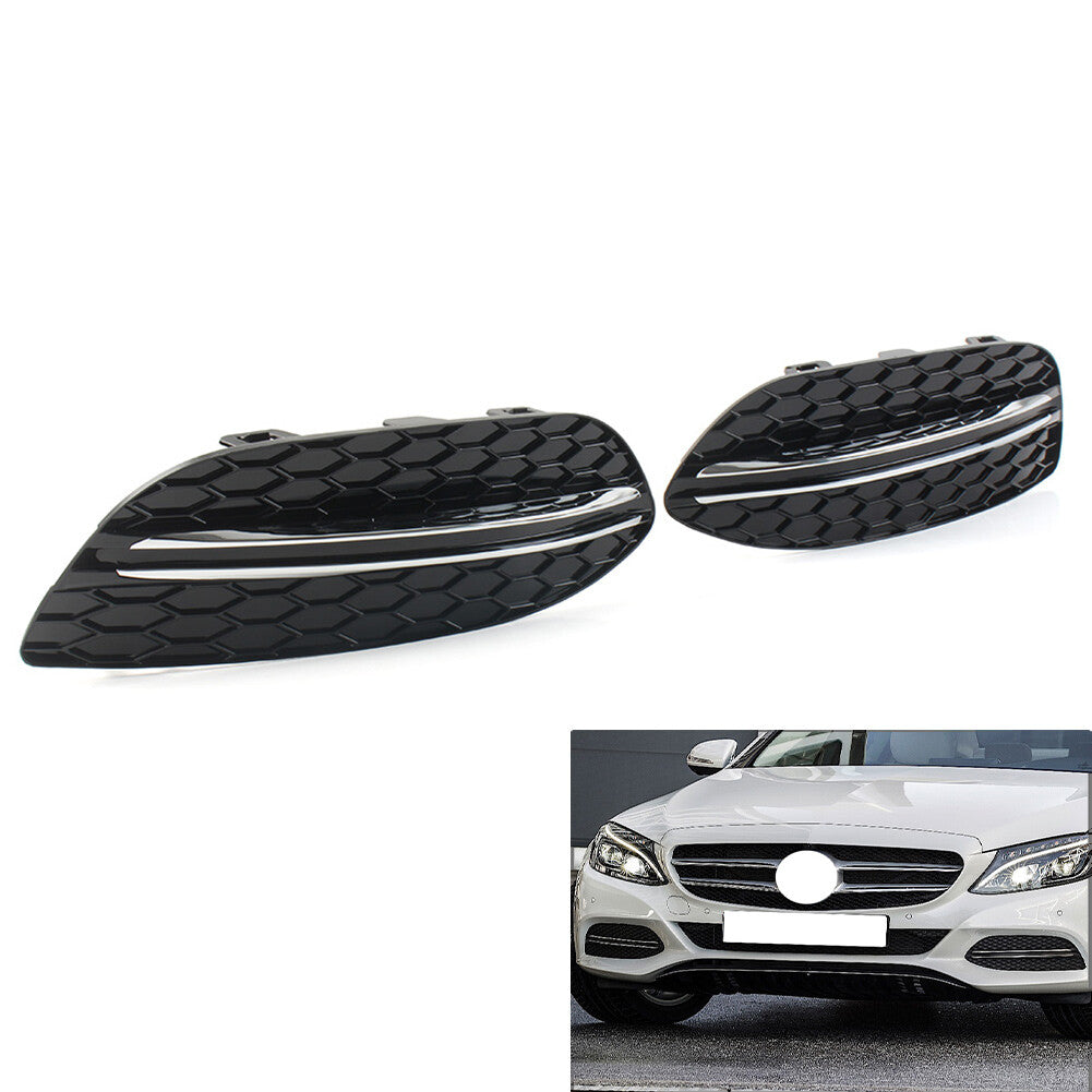 Front Bumper Fog Light Cover fit for Mercedes-Benz C Class W205 C300 2015-2018