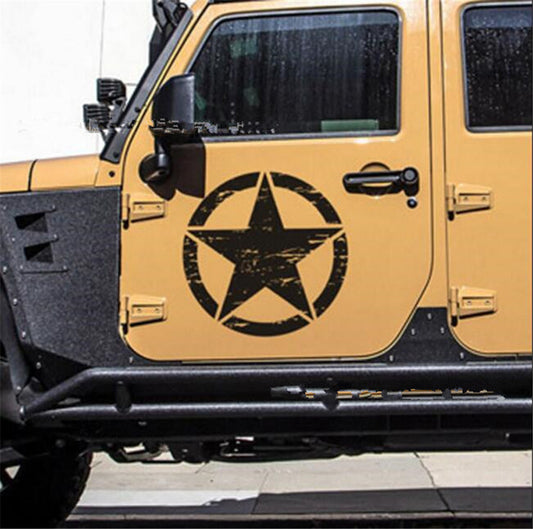 for Jeep for Wrangler Car Hood Body Side Door Sticker Black Graphic Decal 50x50cm US Q
