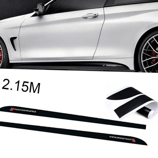 Performance 2.15M Glossy Black Side Skirt Sill Decal Stripe Stickers For New n