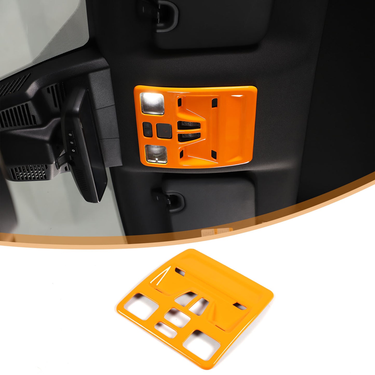 Orange ABS interior front reading light cover trim piece for Ranger 2023-2024 - 1 piece n