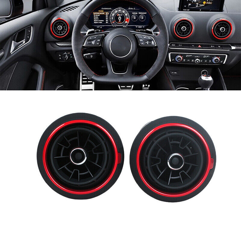 3pcs Red Dashboard Air Vent Conditioner Outlet for Audi A3 S3 RS3 2017-2018