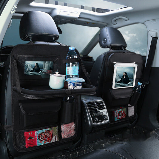 1Pc Car for Seat Back Organizer Folding Tablet Holder Travel Storage Bag Black Q