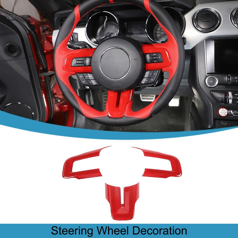 Steering Wheel Cover Trim Frame Stickers for Ford for Mustang 2015-2023 Accessories