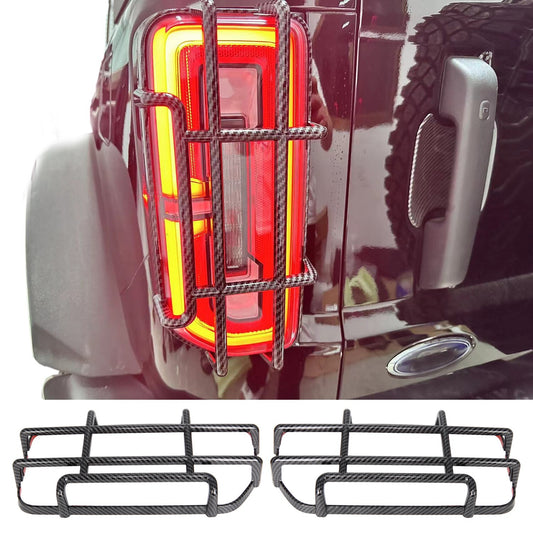 for ford  Bronco Accessories 2021-2024 Taillight Guards Cover Trim Carbon Fiber
