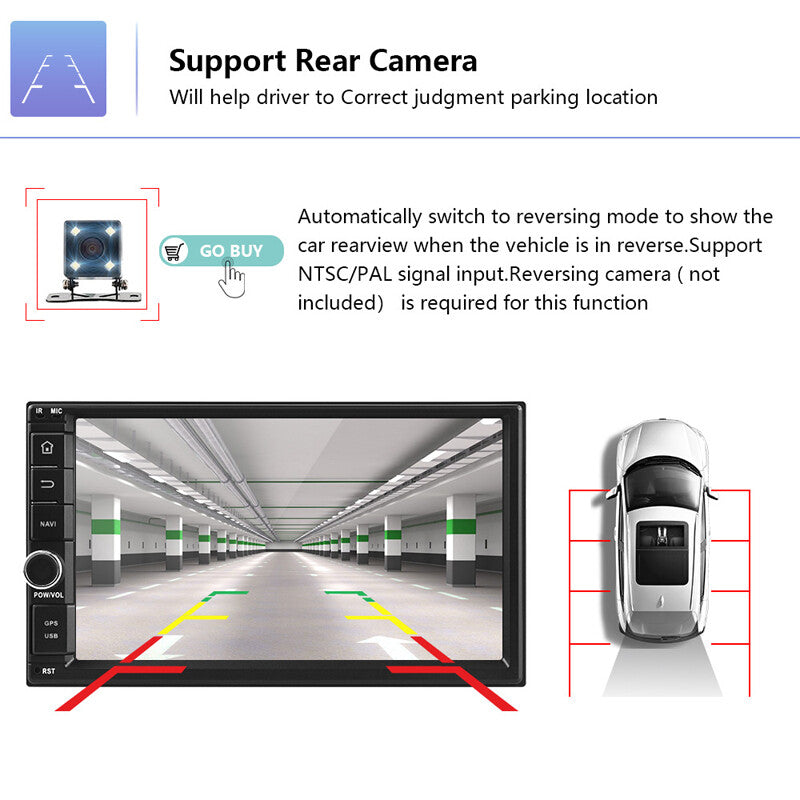 7-inch dual DIN car stereo Android navigation Bluetooth WIFI radio with mirrored MP5 connection n