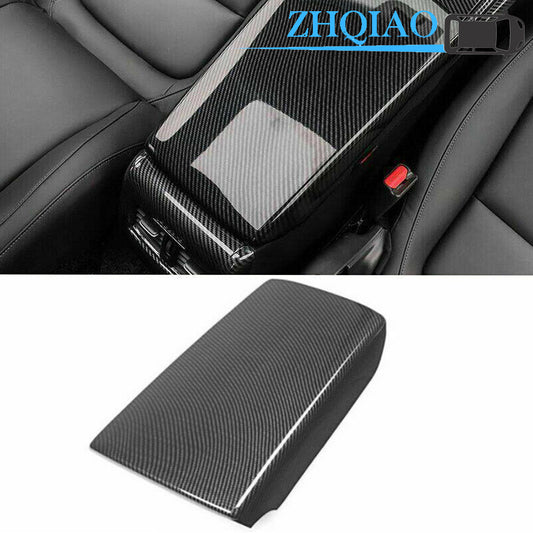 Carbon Leather Center Console Armrest Box Panel Cover Trim Fits for Honda Accord