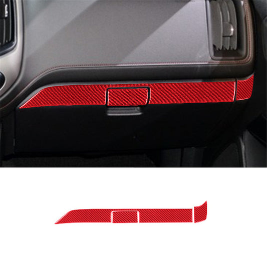 2Pcs Red Carbon Fiber Interior Gear Shift Panel Cover Trim for Audi Q7 2007-2015 v