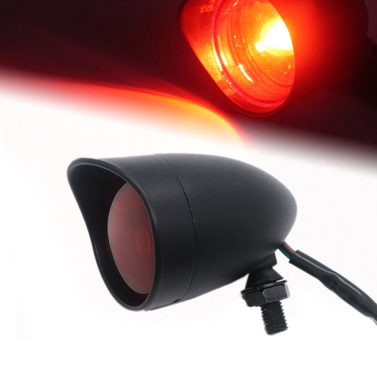 Motorcycle Black Bullet Rear Stop Tail Brake Light Cafe Racer Bobber Chopper Q