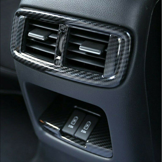 Carbon Fiber Rear Air Vent Outlet Cover Trim Fit for Honda CR-V CRV 2017-2021