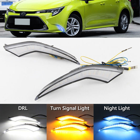 DRL Led Daytime Running Light Fog Lamp w/Turn Signal for Toyota for Corolla Levin 19