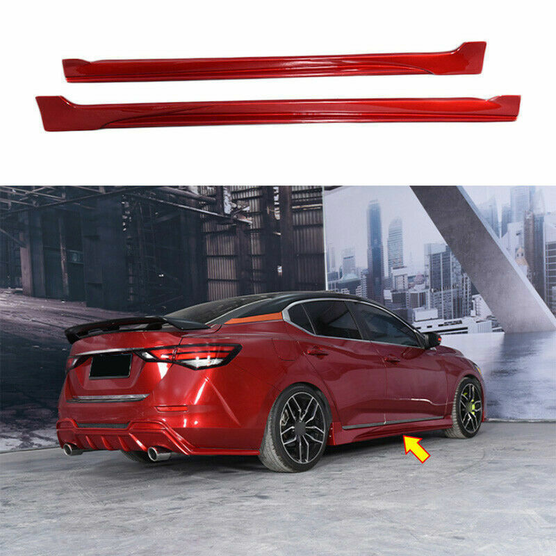 2x for Nissan Sylphy Sentra 2020-2023 Side Skirt Extension Spoiler Lip Guard Red