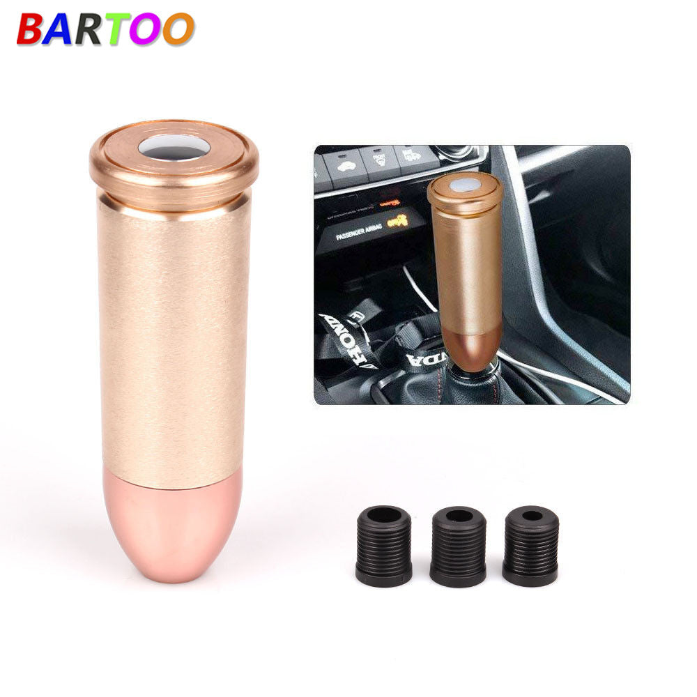 Bullet Gear Shift Knob for Car Manual Transmission Shifter Lever With 3 Adapters