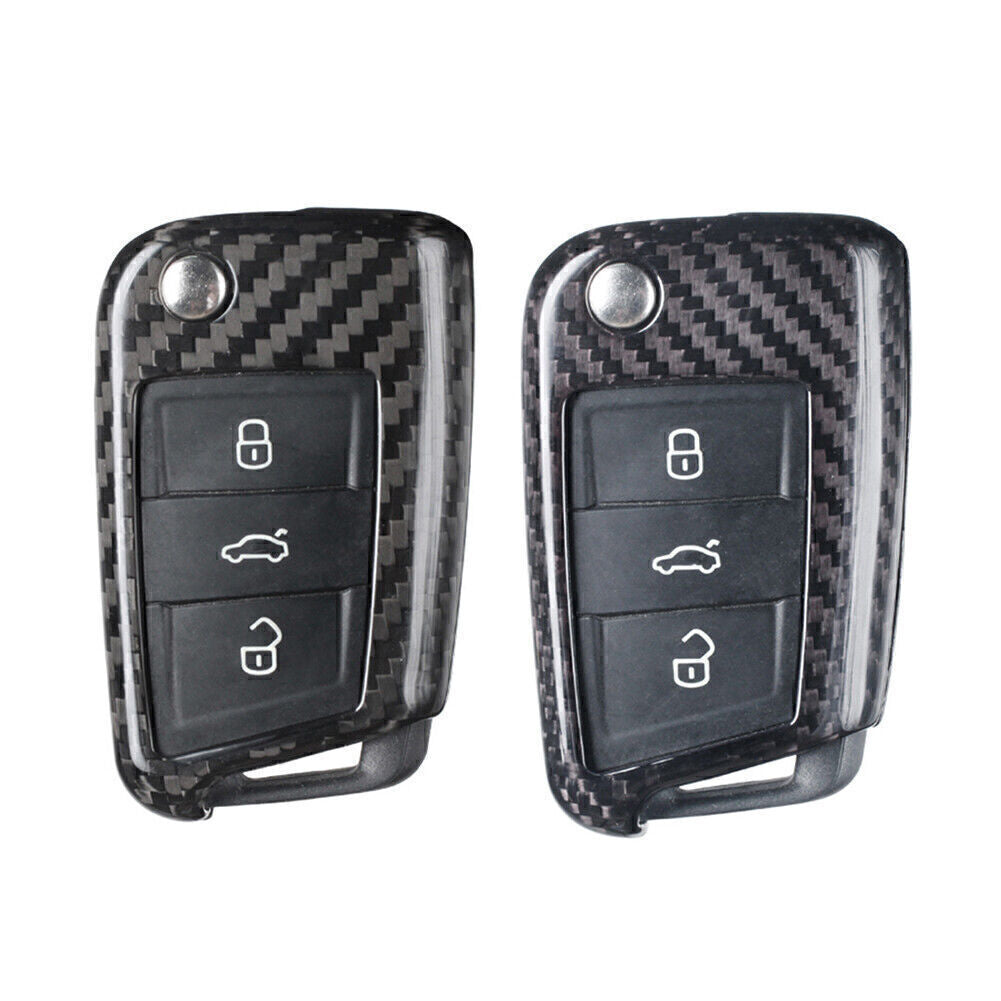 For 2015-Later for VW MK7 for Golf for Jetta Carbon Fiber Black Remote Key Fob Cover Case Q