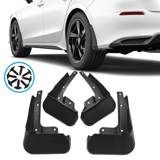 Black front and rear splash guards are available on 2022-2024 for Honda for Civic Hatchbacks. n